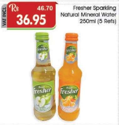 Fresher Sparkling Natural Mineral Water 250ml (5 Refs)