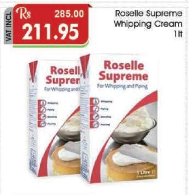 Roselle Supreme Whipping Cream 1lt