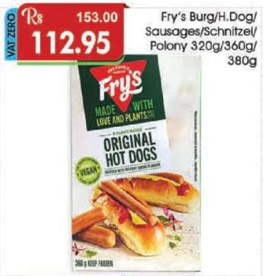 Fry's Burg/H.Dog/Sausages/Schnitzel/Polony 320g/360g/380g