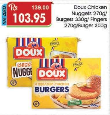 Doux Chicken Nuggets/Burgers/Fingers