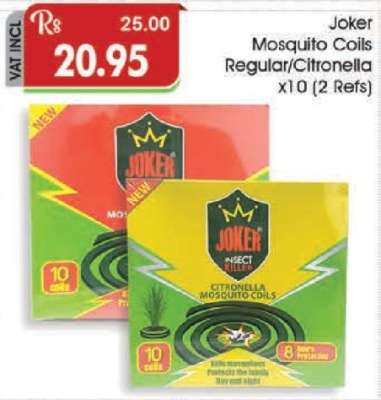 Joker Mosquito Coils Regular/Citronella x10 (2 Refs)