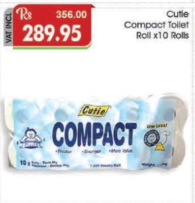 Cutie Compact Toilet Roll x10 Rolls