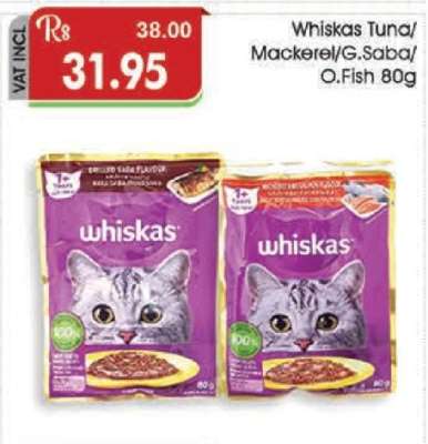 Whiskas Tuna/Mackerel/G.Saba/O.Fish 80g