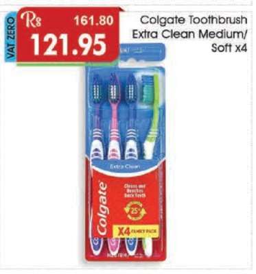 Colgate Toothbrush Extra Clean Medium/Soft x4