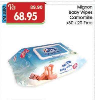 Mignon Baby Wipes Camomille x80+20 Free