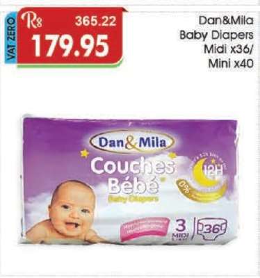 Dan&Mila Baby Diapers Midi x36/Mini x40