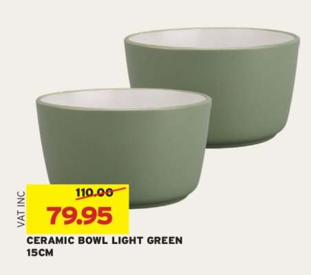 CERAMIC BOWL LIGHT GREEN