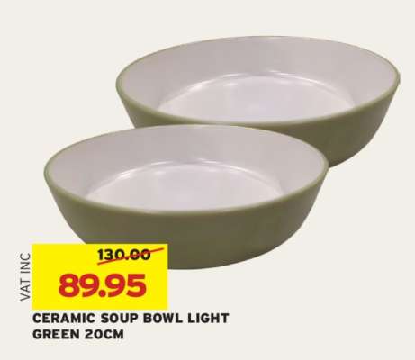 CERAMIC SOUP BOWL LIGHT GREEN 20CM