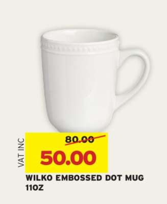 WILKO EMBOSSED DOT MUG 11OZ