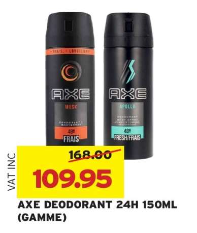 AXE DEODORANT 24H 150ML (GAMME)