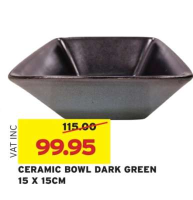 CERAMIC BOWL DARK GREEN