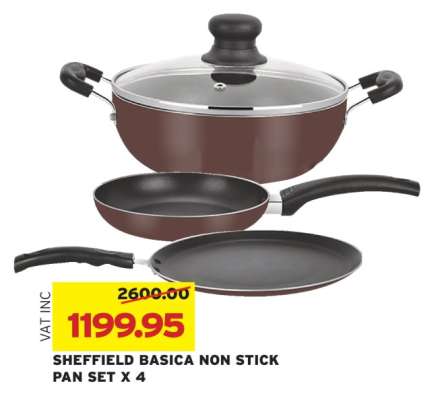 SHEFFIELD BASICA NON STICK PAN SET X 4