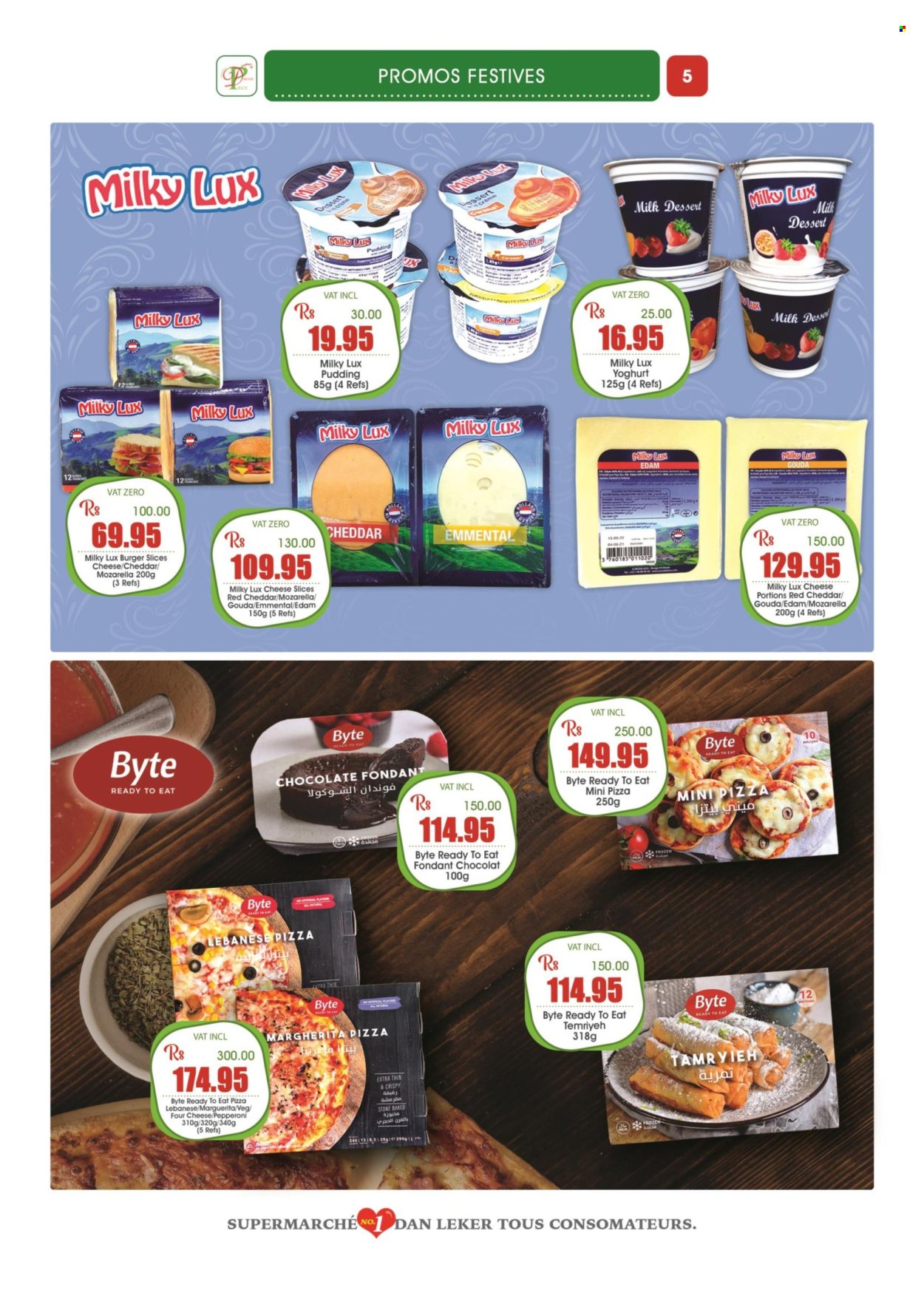 thumbnail - Dreamprice Catalogue - 15.10.2022 - 13.11.2022 - Sales products - pizza, pepperoni, edam cheese, gouda, sliced cheese, cheddar, pudding, yoghurt, milk, chocolate, Lux. Page 5.