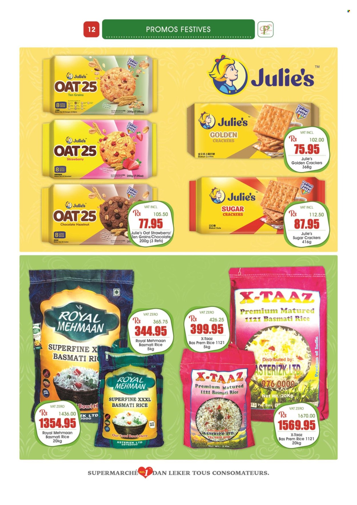 thumbnail - Dreamprice Catalogue - 15.10.2022 - 13.11.2022 - Sales products - chocolate, crackers, Julie's, chips, oats, basmati rice, rice, straw, bowl. Page 12.