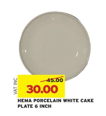 HEMA PORCELAIN WHITE CAKE PLATE 6 INCH