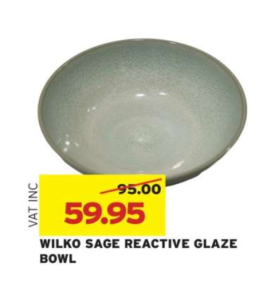 WILKO SAGE REACTIVE GLAZE BOWL