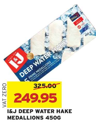 I&J DEEP WATER HAKE MEDALLIONS 450G
