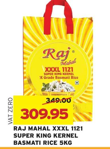 RAJ MAHAL XXXL 1121 SUPER KING KERNEL BASMATI RICE 5KG
