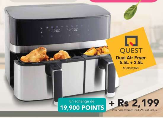 Dual Air Fryer 5.5L + 3.5L
