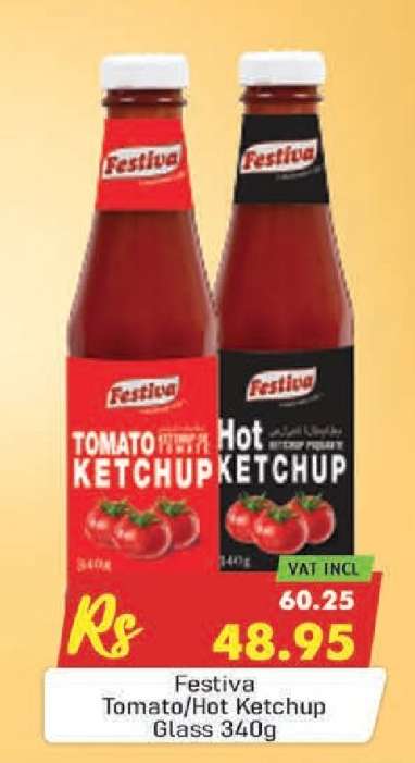 Festiva Tomato/Hot Ketchup Glass 340g
