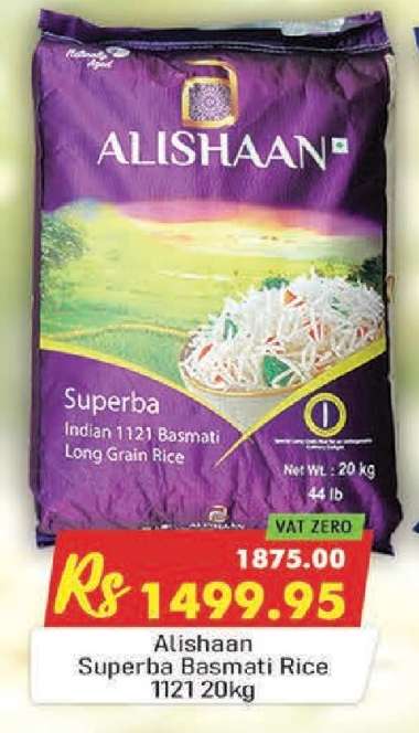 Alishaan Superba Basmati Rice 1121 20kg