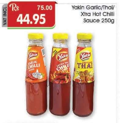 Yakin Garlic/Thai/Xtra Hot Chilli Sauce 250g