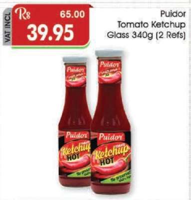 Puidor Tomato Ketchup Glass 340g (2 Refs)