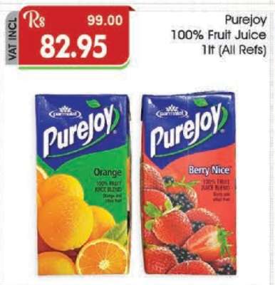 Purejoy 100% Fruit Juice 1lt (All Refs)