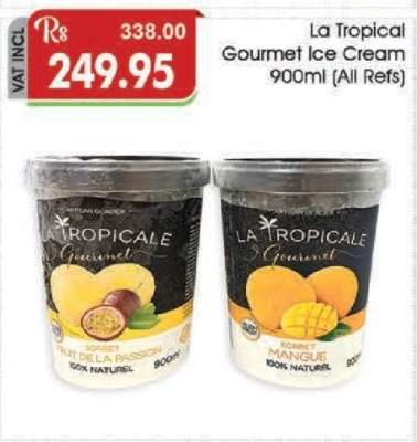 La Tropical Gourmet Ice Cream 900ml (All Refs)