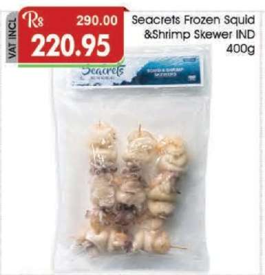 Seacrets Frozen Squid & Shrimp Skewer IND