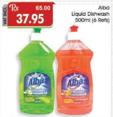 Alba Liquid Dishwash 500ml (6 Refs)