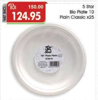 5 Star Bio Plate 10” Plain Classic x25