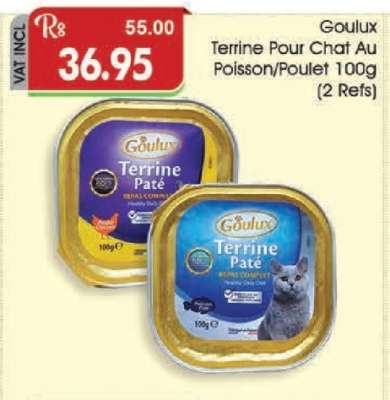 Goulux Terrine Pour Chat au Poisson/Poulet 100g (2 Refs)