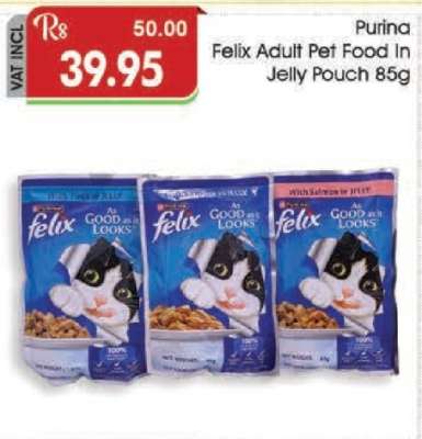 Purina Felix Adult Pet Food In Jelly Pouch 85g