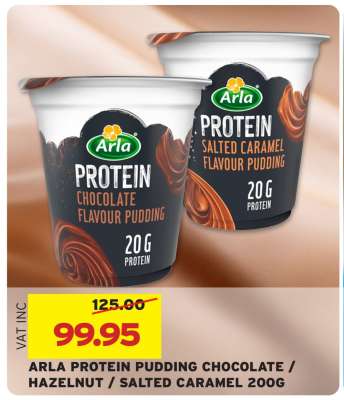 ARLA PROTEIN PUDDING CHOCOLATE / HAZELNUT / SALTED CARAMEL 200G