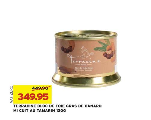 TERRACINE BLOC DE FOIE GRAS DE CANARD MI CUIT AU TAMARIN 120G