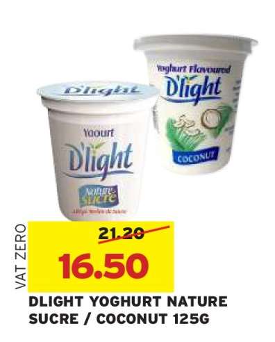 DLIGHT YOGHURT NATURE SUCRE/COCONUT 125G