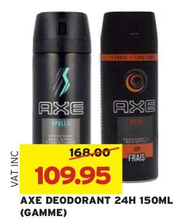AXE DEODORANT 24H 150ML (GAMME)