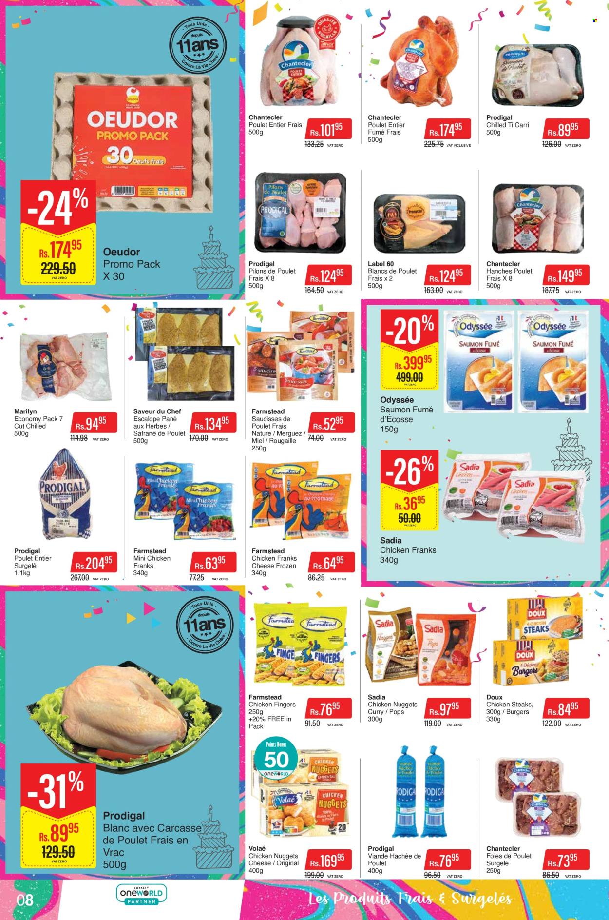 thumbnail - Intermart Catalogue - 21.10.2022 - 7.11.2022 - Sales products - nuggets, hamburger, chicken nuggets, chicken frankfurters, cheese, steak. Page 8.
