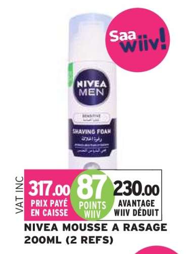 NIVEA MOUSSE A RASAGE 200ML (2 REFS)