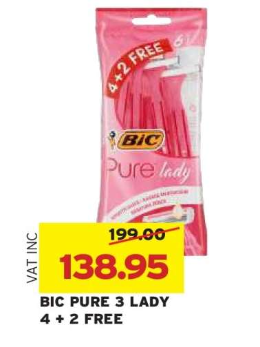 BIC PURE 3 LADY 4 + 2 FREE