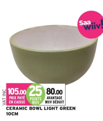 CERAMIC BOWL LIGHT GREEN