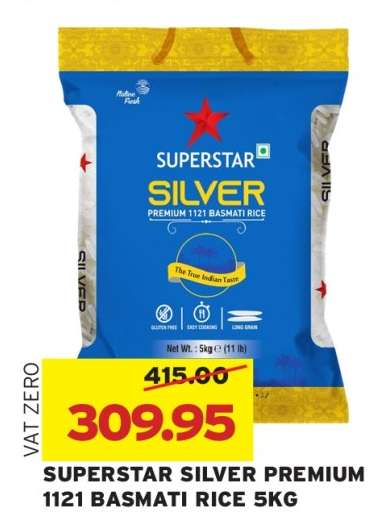 SUPERSTAR SILVER PREMIUM 1121 BASMATI RICE 5KG