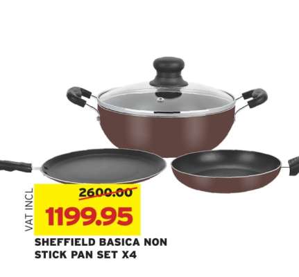 SHEFFIELD BASICA NON STICK PAN SET X4