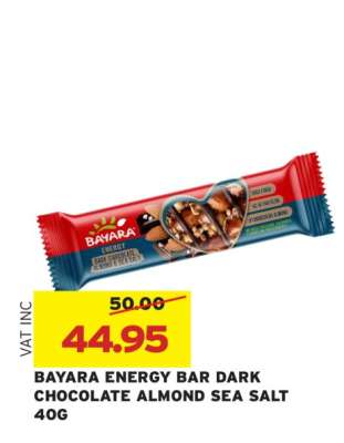 BAYARA ENERGY BAR DARK CHOCOLATE ALMOND SEA SALT 40G