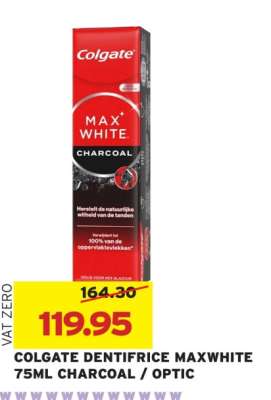 COLGATE DENTIFRICE MAXWHITE 75ML CHARCOAL / OPTIC