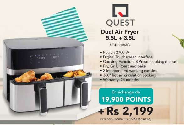 Dual Air Fryer 5.5L + 3.5L