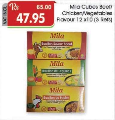 Mila Cubes Beef/Chicken/Vegetables Flavour 12 x10 (3 Refs)
