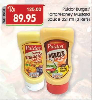 Puidor Burger/Tartar/Honey Mustard Sauce 321ml (3 Refs)