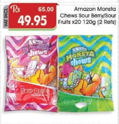 Amazon Monsta Chews Sour Berry/Sour Fruits x20 120g (2 Refs)